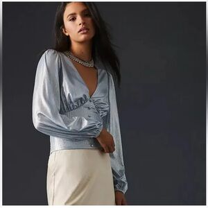 Anthropologie ice blue top